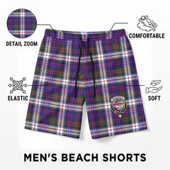MacDonald Dress Modern Tartan Crest Men's Beach Shorts