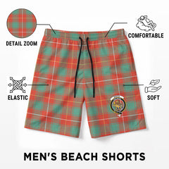 MacFie Ancient Tartan Crest Men's Beach Shorts