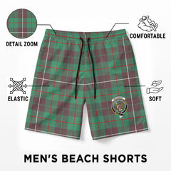 MacKinnon Hunting Ancient Tartan Crest Men's Beach Shorts