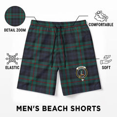 McKinlay Modern Tartan Crest Men's Beach Shorts