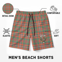McKinnon Ancient Tartan Crest Men's Beach Shorts