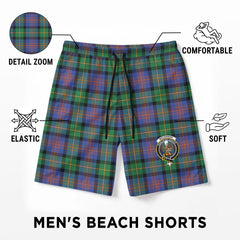 McLennan Ancient Tartan Crest Men's Beach Shorts