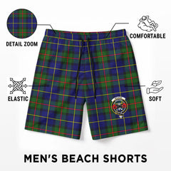 McLeod of Harris Modern Tartan Crest Men's Beach Shorts
