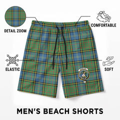 McMillan Hunting Ancient Tartan Crest Men's Beach Shorts
