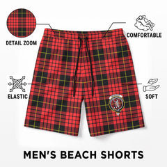 McQueen Modern Tartan Crest Men's Beach Shorts