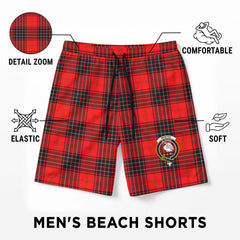 Wemyss Modern Tartan Crest Men's Beach Shorts