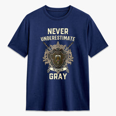 Gray Tartan Crest 2D T-shirt - Never Underestimate Style