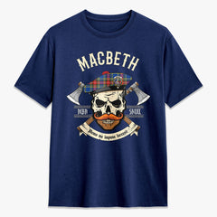 MacBeth Modern Tartan Crest 2D T-shirt - Alba Skull Style