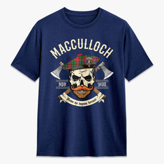 MacCulloch (McCulloch) Tartan Crest 2D T-shirt - Alba Skull Style