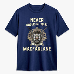 MacFarlane Black - White Tartan Crest 2D T-shirt - Never Underestimate Style