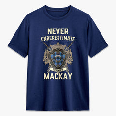 MacKay Blue Tartan Crest 2D T-shirt - Never Underestimate Style
