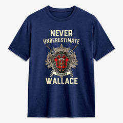 Wallace Hunting Red Tartan Crest 2D T-shirt - Never Underestimate Style