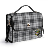 Douglas Grey Modern Tartan Crest Satchel Bag