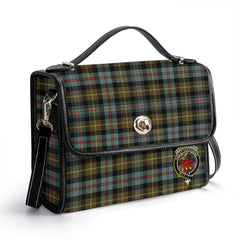 Farquharson Weathered Tartan Crest Satchel Bag