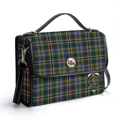 Scott Green Modern Tartan Crest Satchel Bag