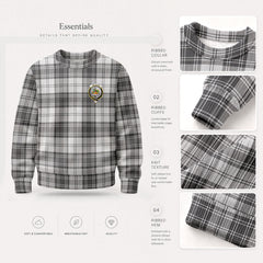 Douglas Grey Modern Tartan Crest Sweater