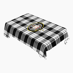 MacFarlane Black - White Tartan Crest Tablecloth
