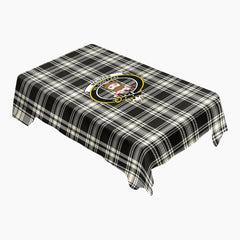 Menzies Black - White Ancient Tartan Crest Tablecloth