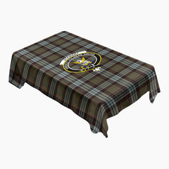 Stewart Old Weathered Tartan Crest Tablecloth