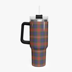 Fraser (of Lovat) Hunting Modern Tartan Crest 40 oz Insulated Tumbler with Handle
