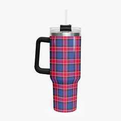 Graham of Menteith Red Tartan Crest 40 oz Insulated Tumbler with Handle