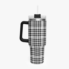 Scott Black & White Modern Tartan Crest 40 oz Insulated Tumbler with Handle