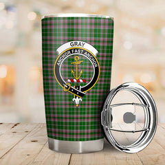 Gray Hunting Tartan Crest Tumbler