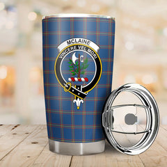 McLaine of Loch Buie Hunting Ancient Tartan Crest Tumbler