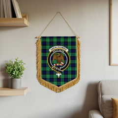 Abercrombie Tartan Crest Wall Hanging Banner - Wood Pole