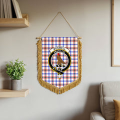 Boswell Modern Tartan Crest Wall Hanging Banner - Wood Pole