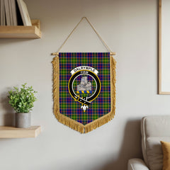 Dalrymple Tartan Crest Wall Hanging Banner - Wood Pole