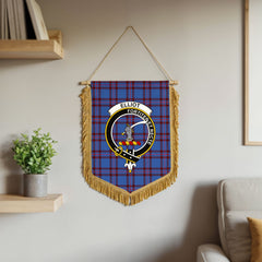 Elliot Modern Tartan Crest Wall Hanging Banner - Wood Pole