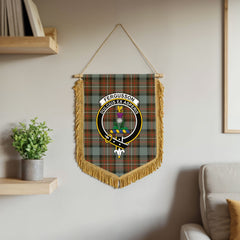 Fergusson Weathered Tartan Crest Wall Hanging Banner - Wood Pole