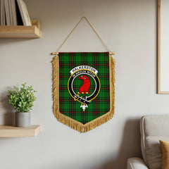 Halkerston Tartan Crest Wall Hanging Banner - Wood Pole