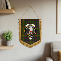 Hall Tartan Crest Wall Hanging Banner - Wood Pole