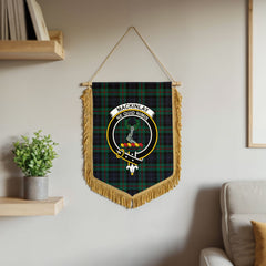MacKinlay Modern Tartan Crest Wall Hanging Banner - Wood Pole