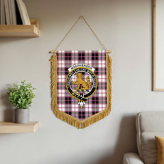 MacPherson Hunting Modern Tartan Crest Wall Hanging Banner - Wood Pole