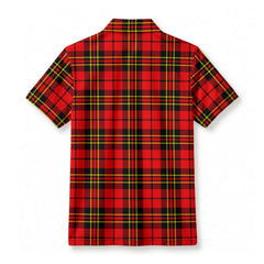 Brodie Modern Tartan Crest Birdseye Mesh Polo Shirt