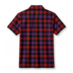 Broun Modern Tartan Crest Birdseye Mesh Polo Shirt