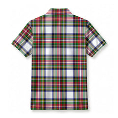 Dennistoun Tartan Crest Birdseye Mesh Polo Shirt