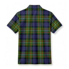 Fergusson Modern Tartan Crest Birdseye Mesh Polo Shirt