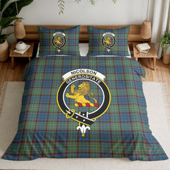 Nicolson Hunting Ancient Tartan Crest Bedding Set