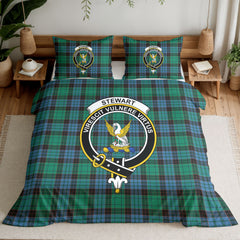 Stewart Old Ancient Tartan Crest Bedding Set