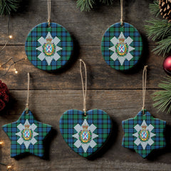 Black Watch Ancient Tartan Crest Christmas Ceramic Ornament