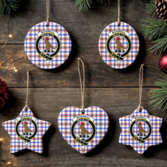 Boswell Modern Tartan Crest Christmas Ceramic Ornament