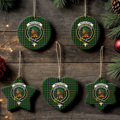 MacAlpine Modern Tartan Crest Christmas Ceramic Ornament