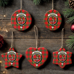 MacAulay Modern Tartan Crest Christmas Ceramic Ornament