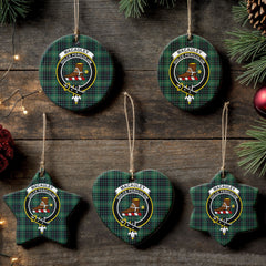 MacAuley Hunting Ancient Tartan Crest Christmas Ceramic Ornament