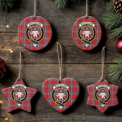 MacFarlane Modern Tartan Crest Christmas Ceramic Ornament