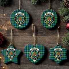 MacKenzie Ancient Tartan Crest Christmas Ceramic Ornament